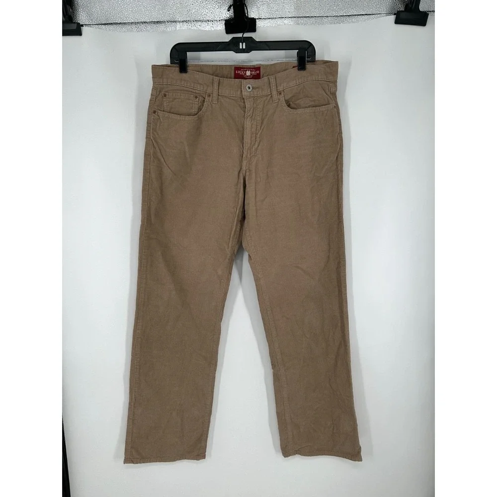 Lucky Brand Vintage‎ 361 Corduroy Pants Men's 36x32 Khaki Straight Leg 5 Pocket
